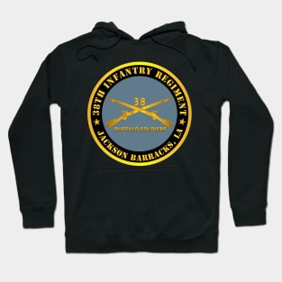 38th Infantry Regiment - Buffalo Soldiers - Jackson Barracks, LA w Inf Branch Hoodie